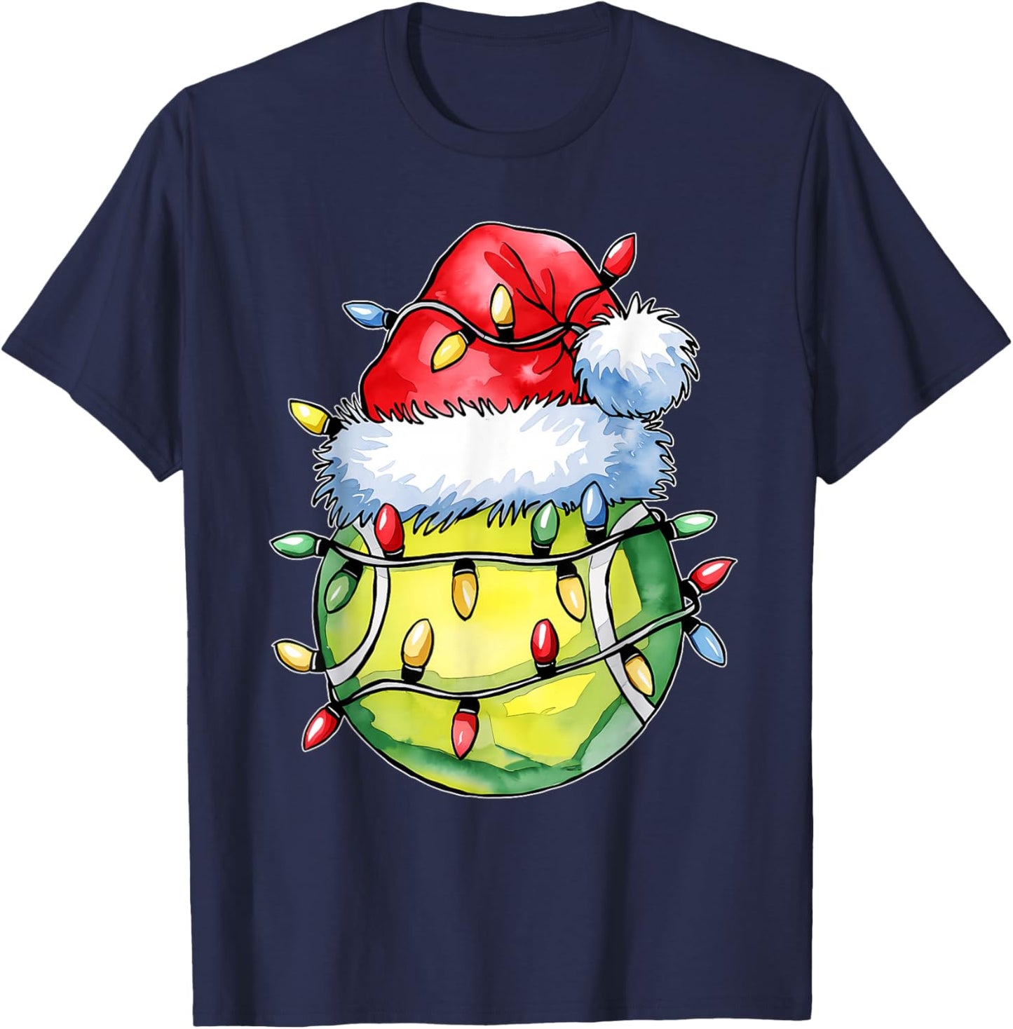 Santa Sports Design Boys Christmas Tennis Player T-Shirt - T-Shirt | Navy