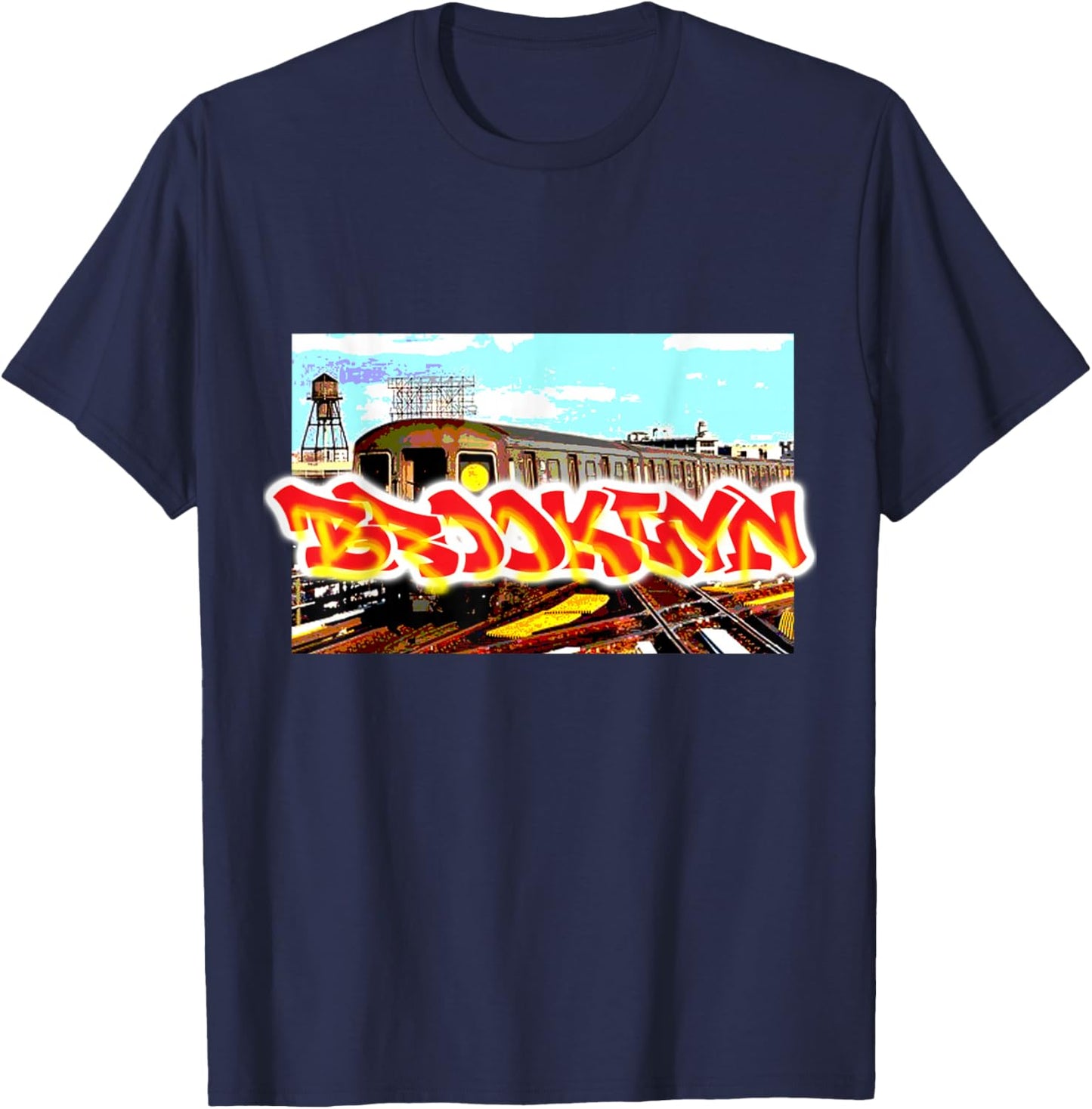 Brooklyn New York Hip Hop NYC Old School Subway Graffiti T-Shirt - T-Shirt | Navy