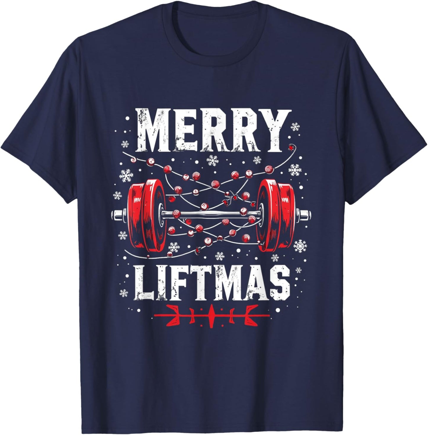 MERRY LIFTMAS Holiday Fitness T-Shirt - T-Shirt | Navy