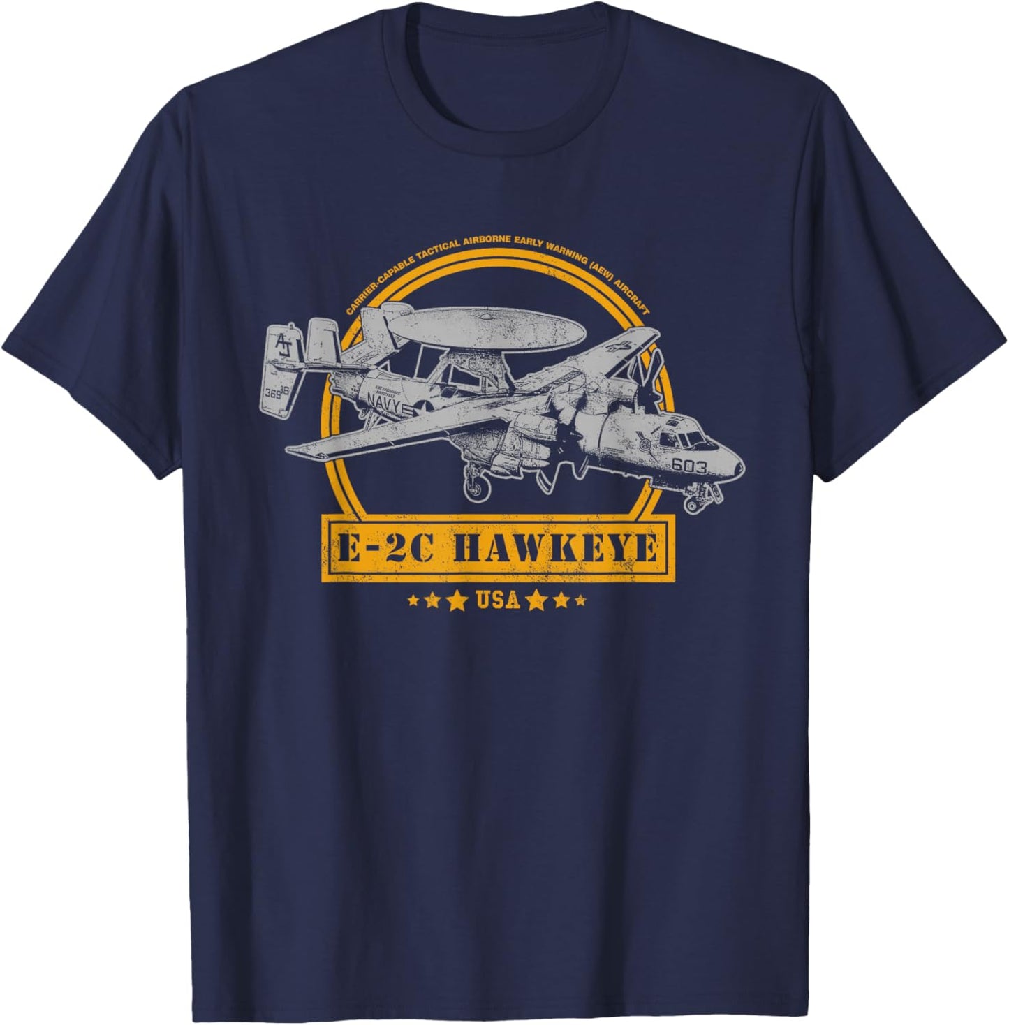 E-2 Hawkeye Aircraft T-Shirt - T-Shirt | Navy