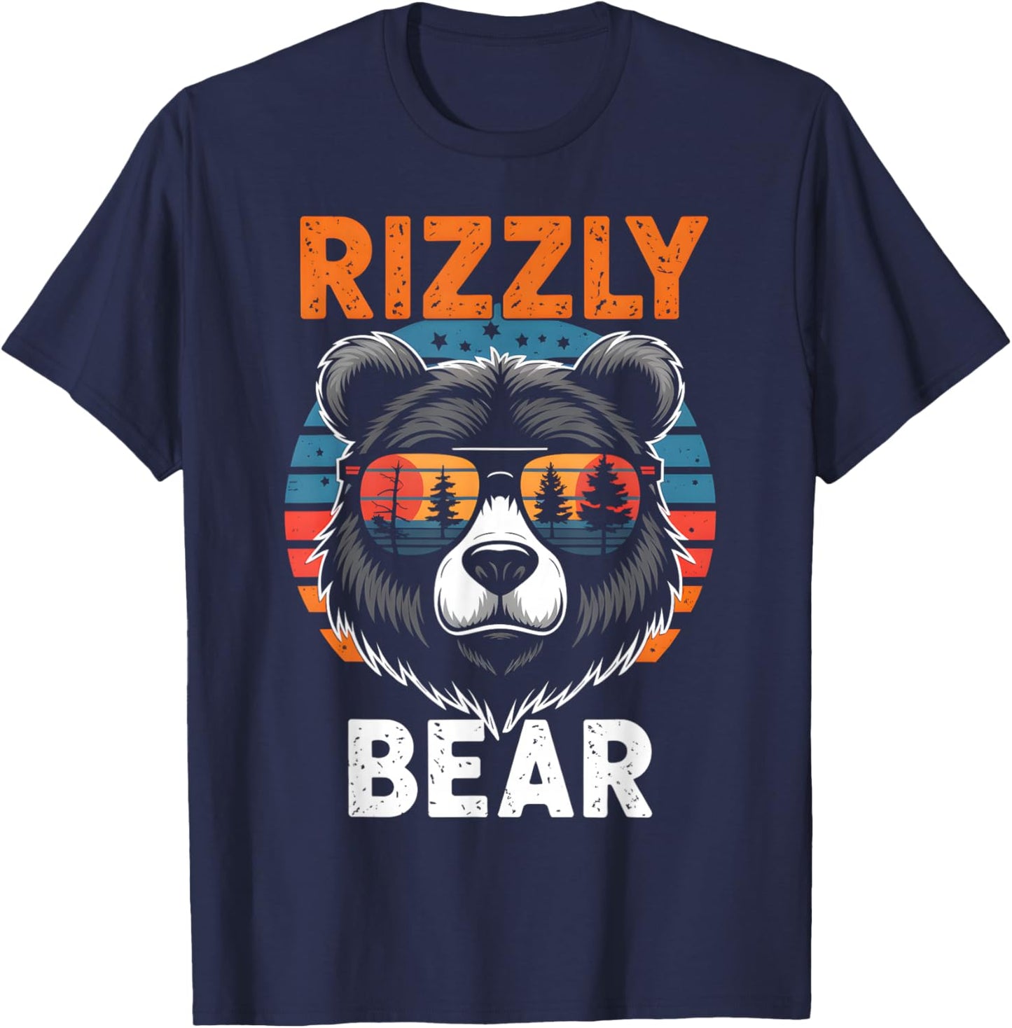 Rizzly Bear Funny Gen Alpha Viral Influencer Slang T-Shirt - T-Shirt | Navy