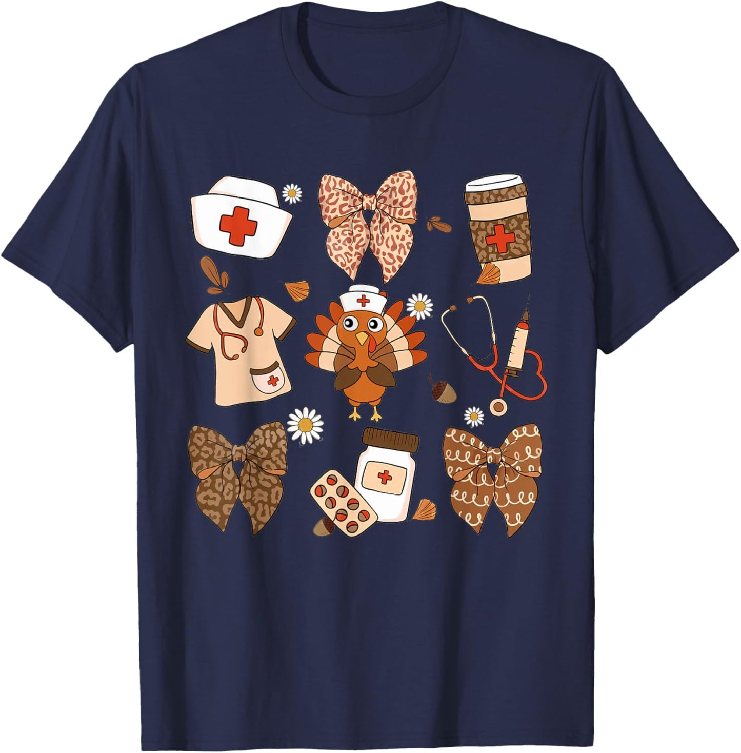 Nurse Thanksgiving RN CNA Emergency Department Medical Team T-Shirt - T-Shirt | Navy