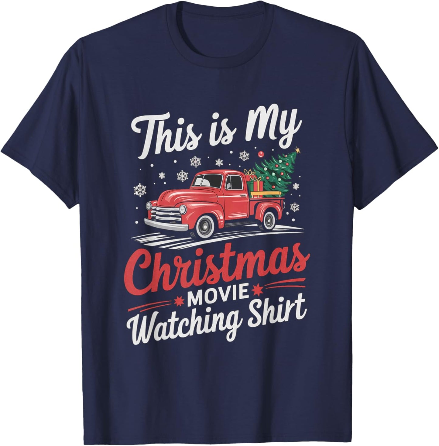 This Is My Christmas Movie Watching T-Shirt - T-Shirt | Navy