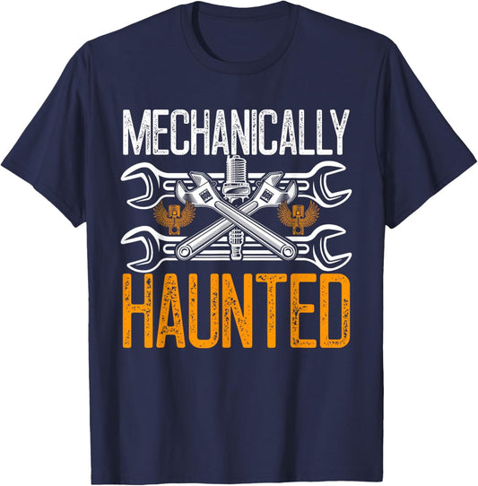 Mechanic Halloween Creepy Car Garage Spooky T-Shirt - T-Shirt | Navy