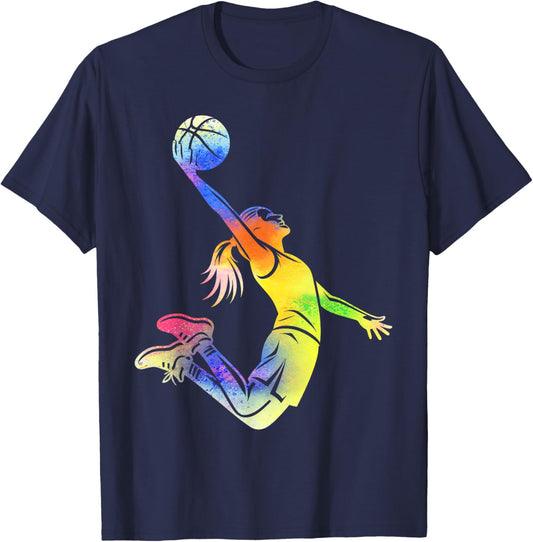 Basketball Player Basketball Shirt Girl T-Shirt - T-Shirt | Navy