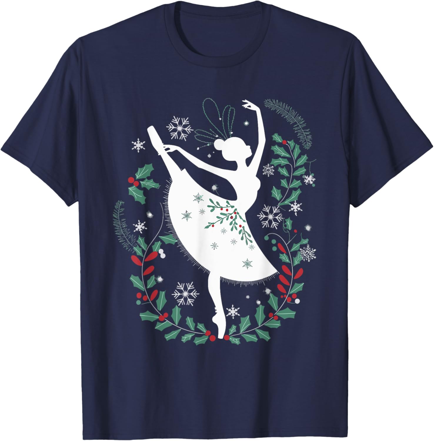 Ballet Christmas Dancer T-Shirt - T-Shirt | Navy