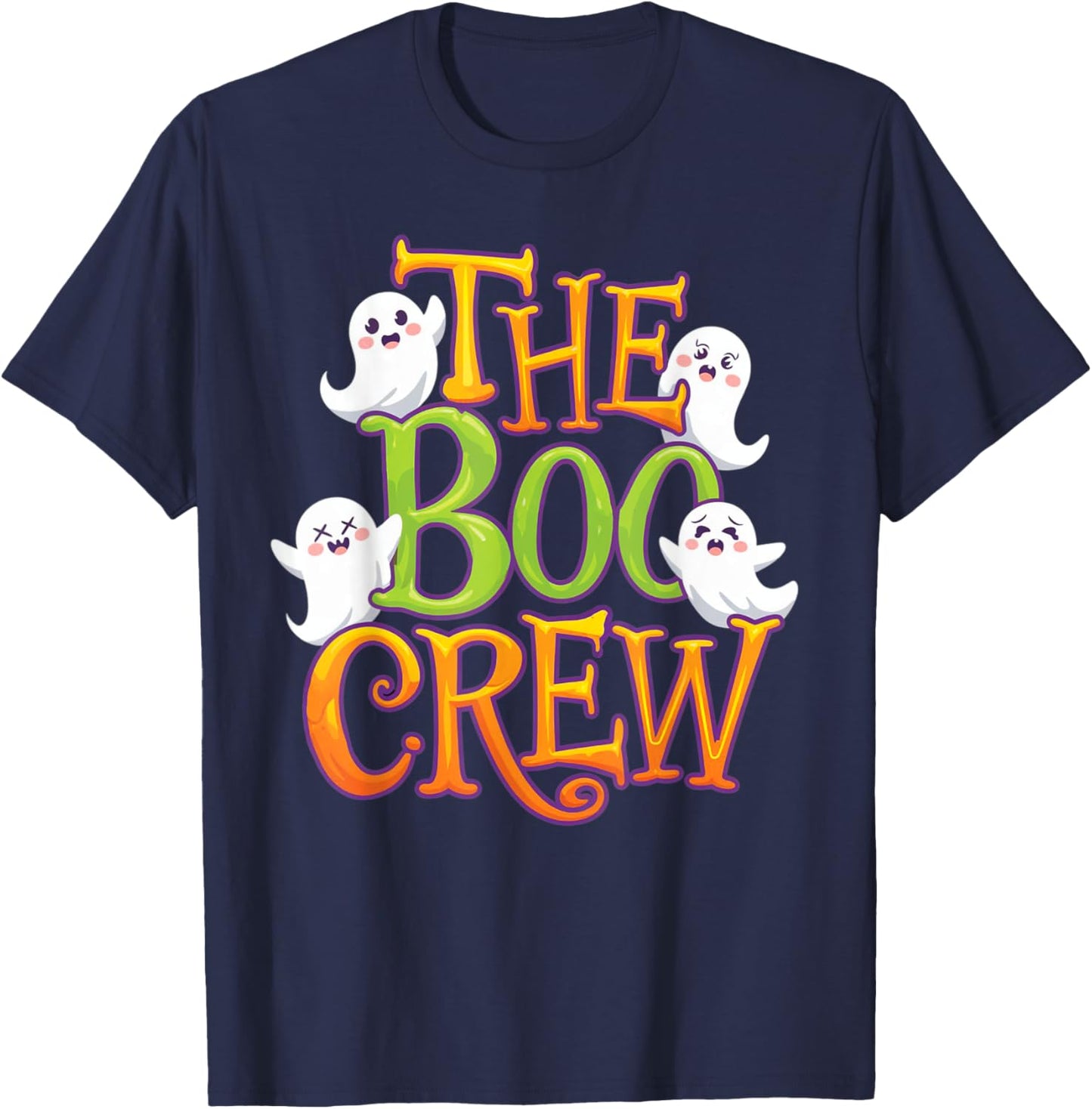 Halloween Ghost The Boo Crew T-Shirt - T-Shirt | Navy