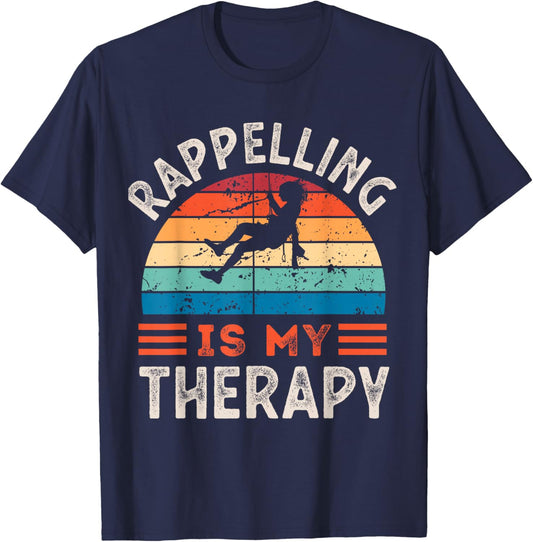 Rappelling is my Therapy Funny T-Shirt - T-Shirt | Navy