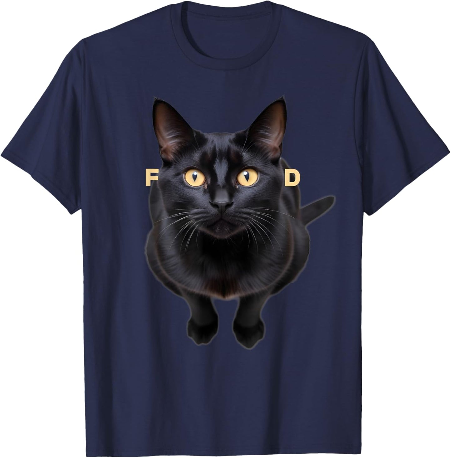 Funny Black Cat Food Men Women Girls Kids T-Shirt - T-Shirt | Navy