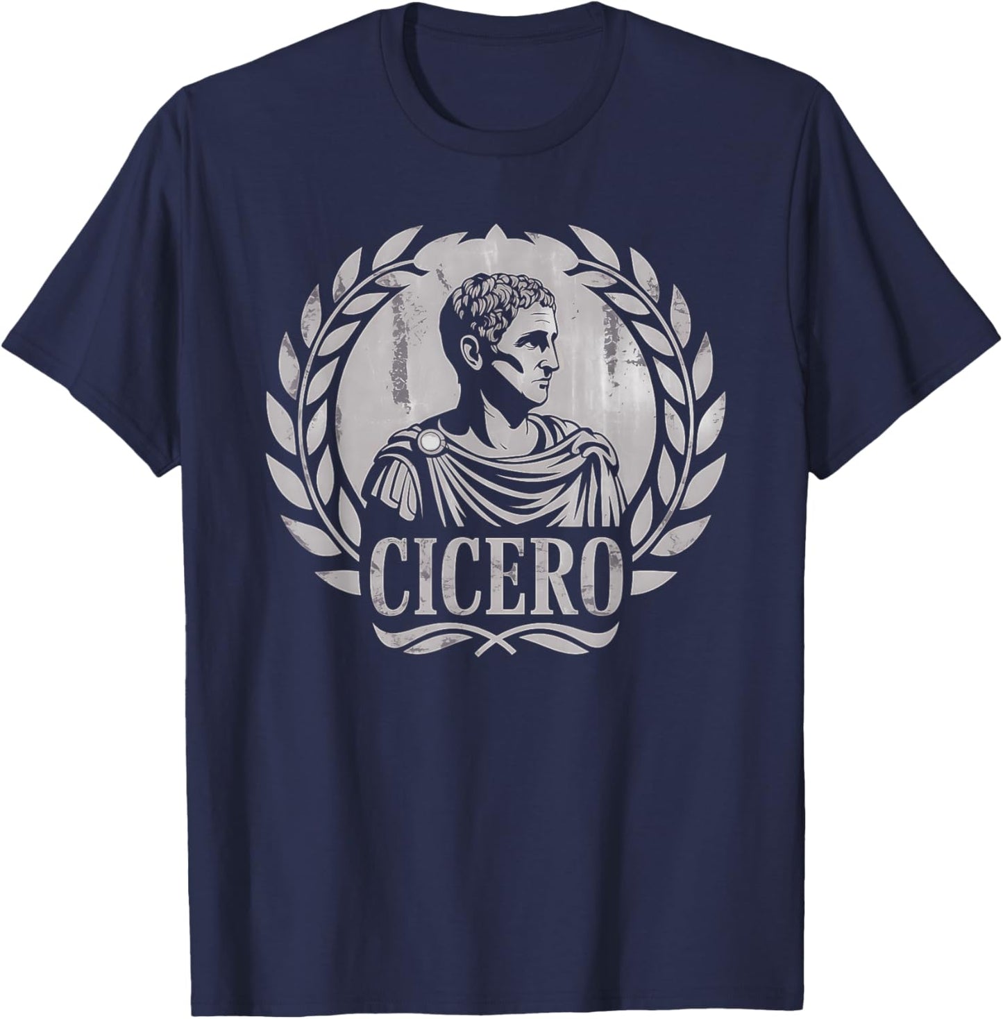 Agema Apparel -Adults Cicero Ancient Roman History , Black, Small, Short Sleeve T-Shirt - T-Shirt | Navy