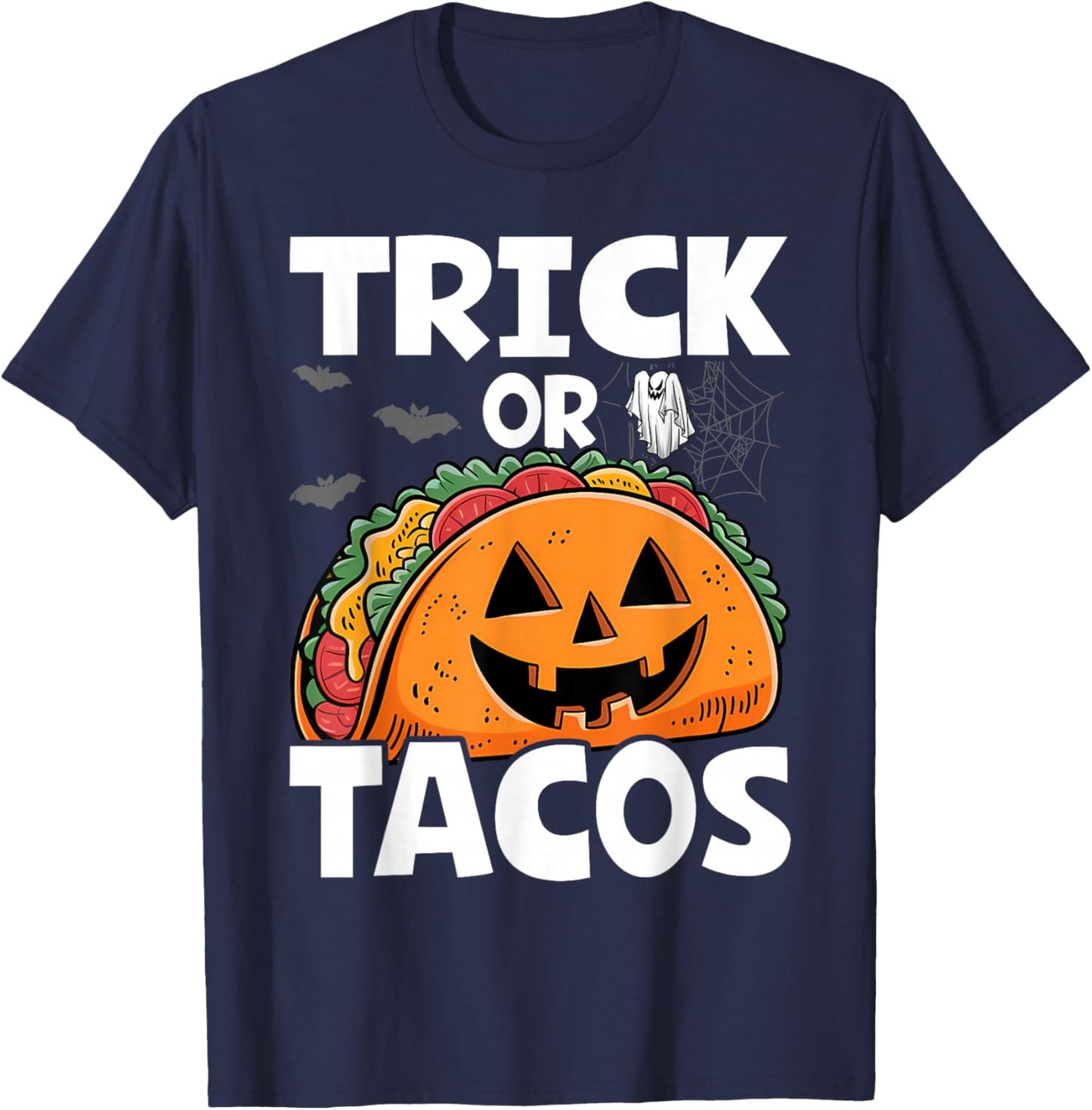 Halloween Trick Or Tacos Mexican Food Costume Men Women Kids T-Shirt - T-Shirt | Navy
