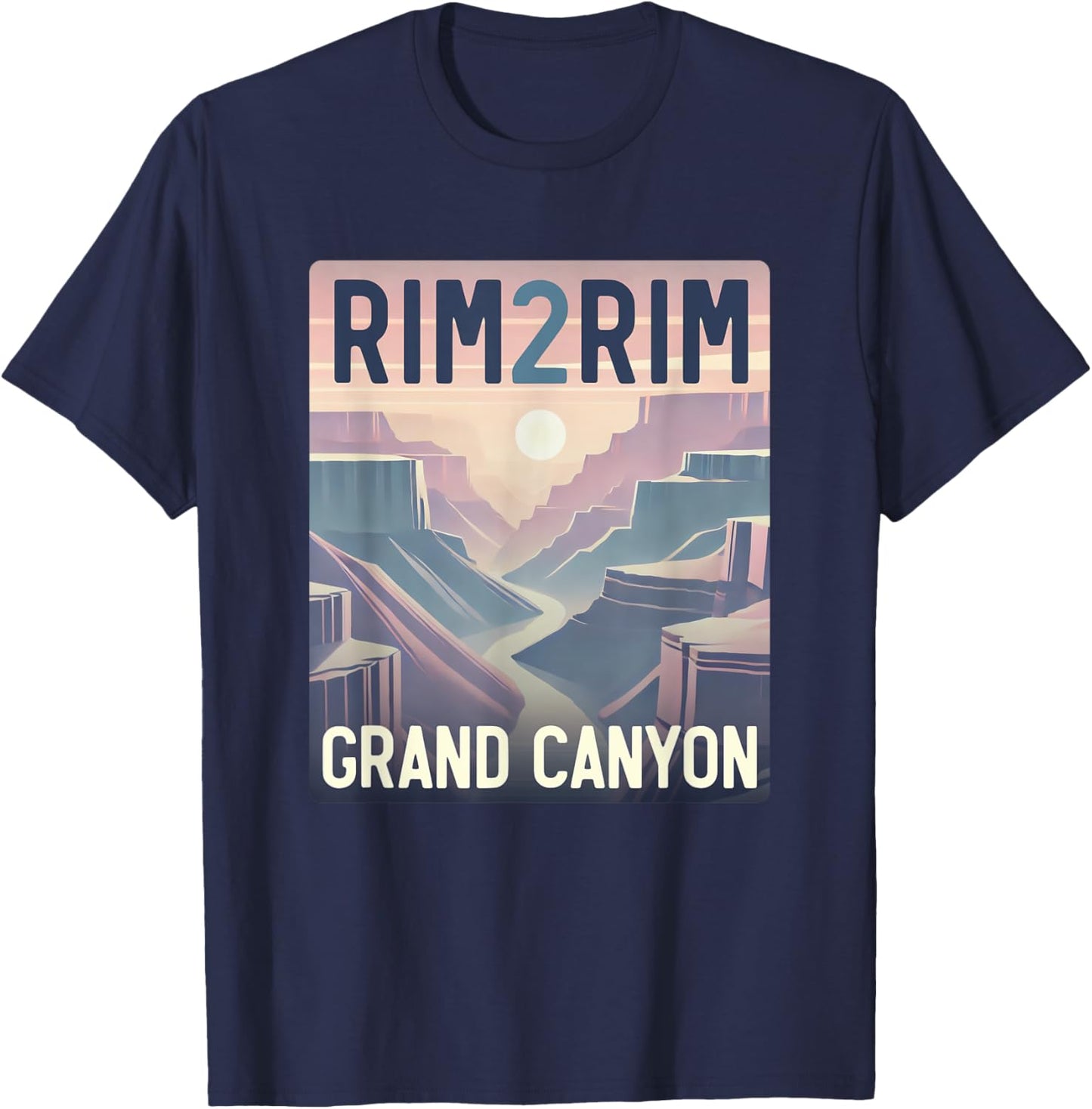 Rim 2 Rim Grand Canyon Trail Run Outfit, R2R2R Run Hiking T-Shirt - T-Shirt | Navy