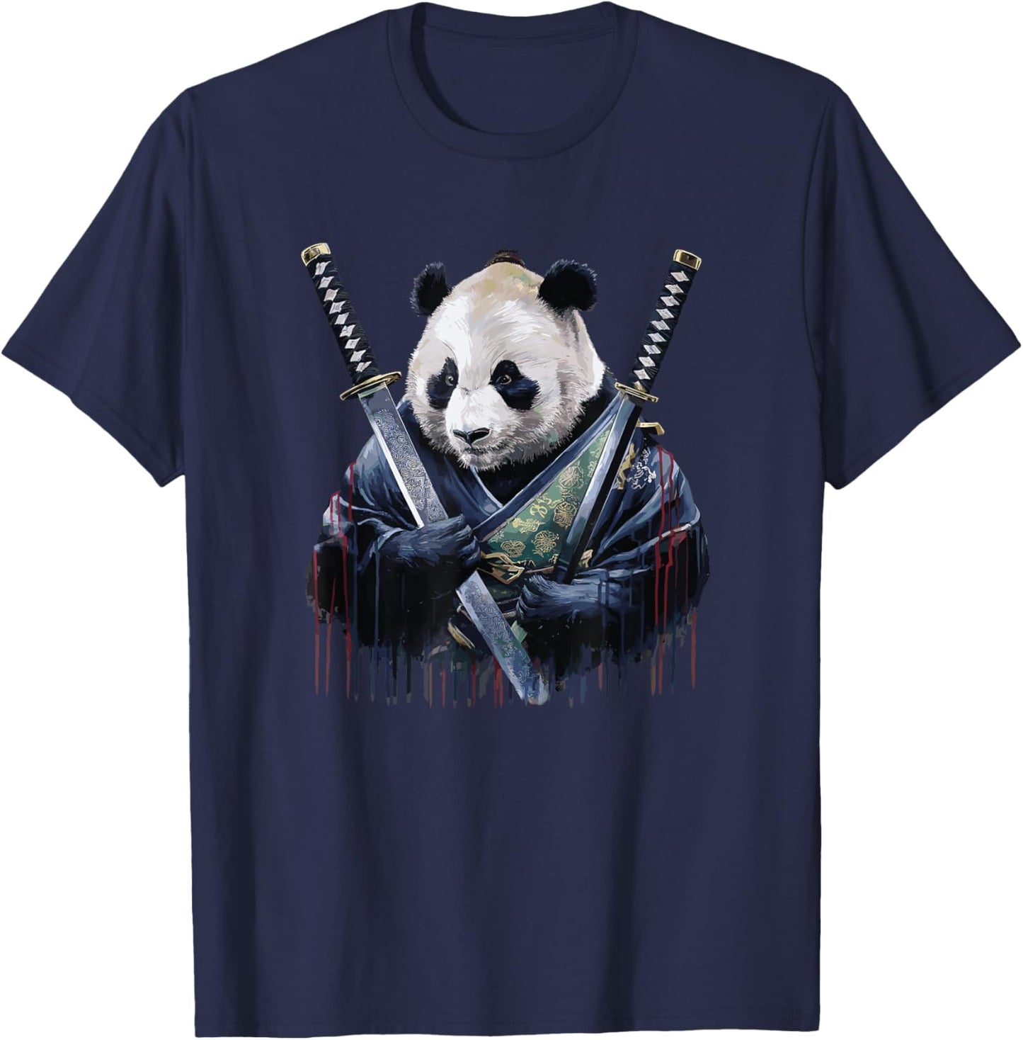 Japanese Samurai Panda Bear Pandas T-Shirt - T-Shirt | Navy