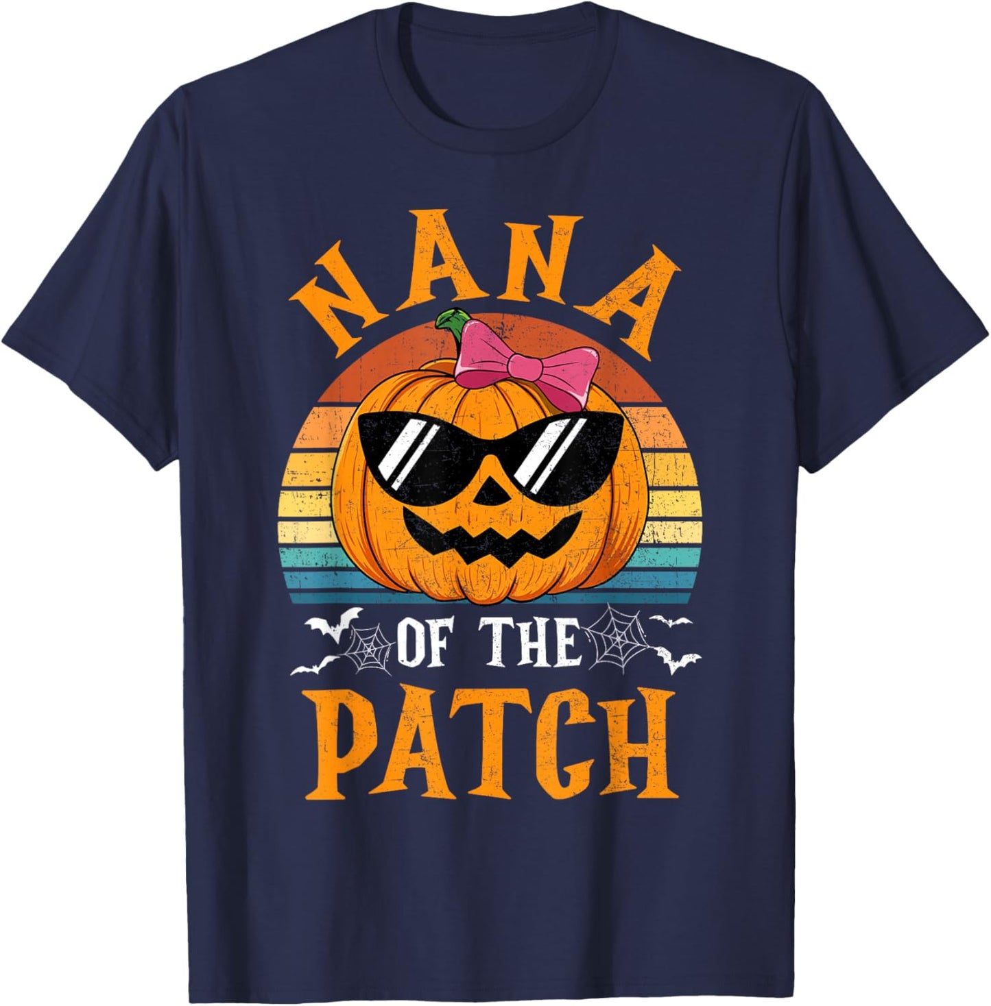 Pumpkin Nana Of The Patch Halloween Costume Family T-Shirt - T-Shirt | Navy