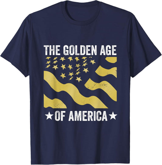 The Golden Age of America USA Flag T-Shirt - T-Shirt | Navy