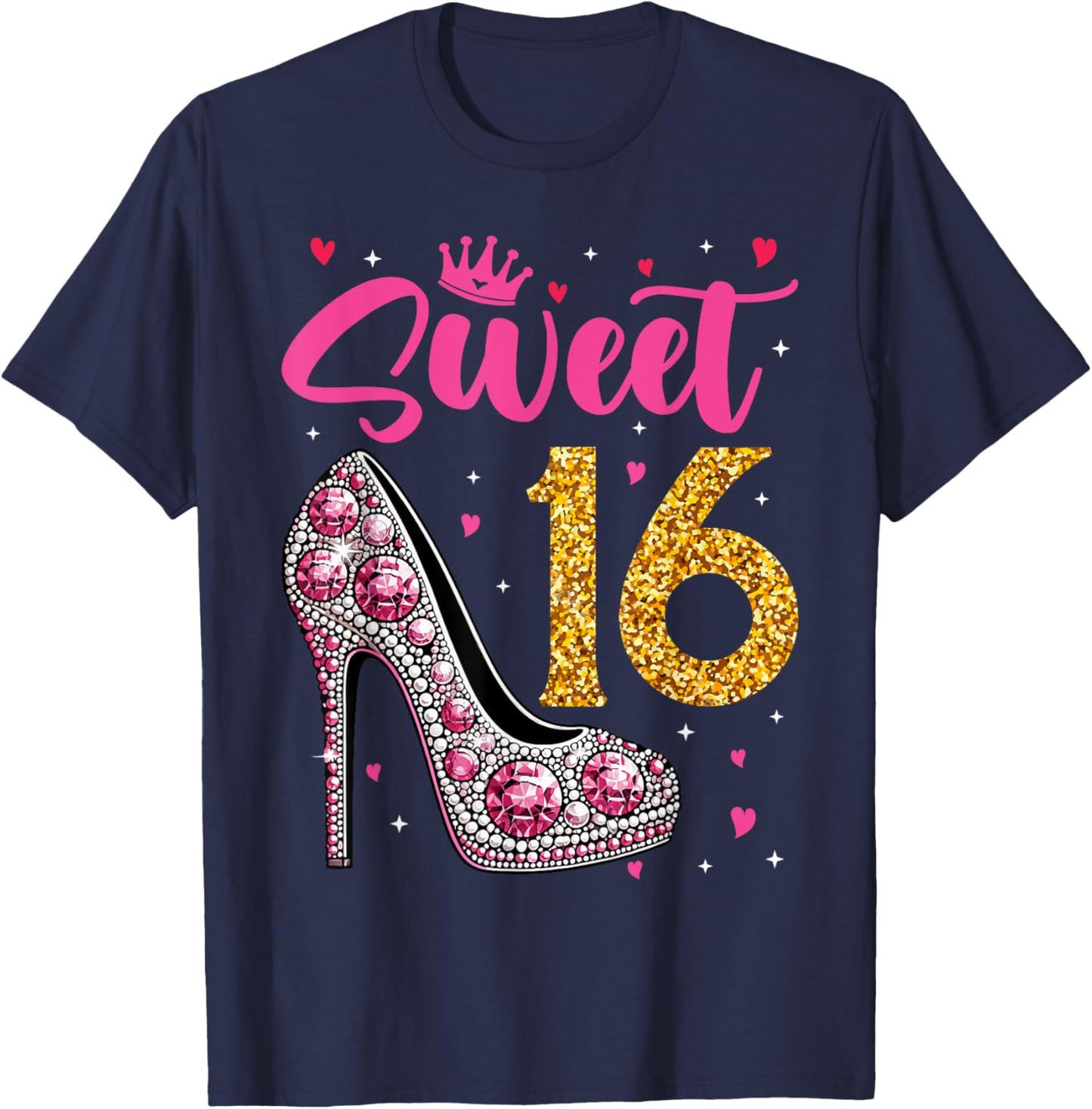 Sweet 16 Design I Rose Balloon Decoration Birthday Outfit T-Shirt - T-Shirt | Navy
