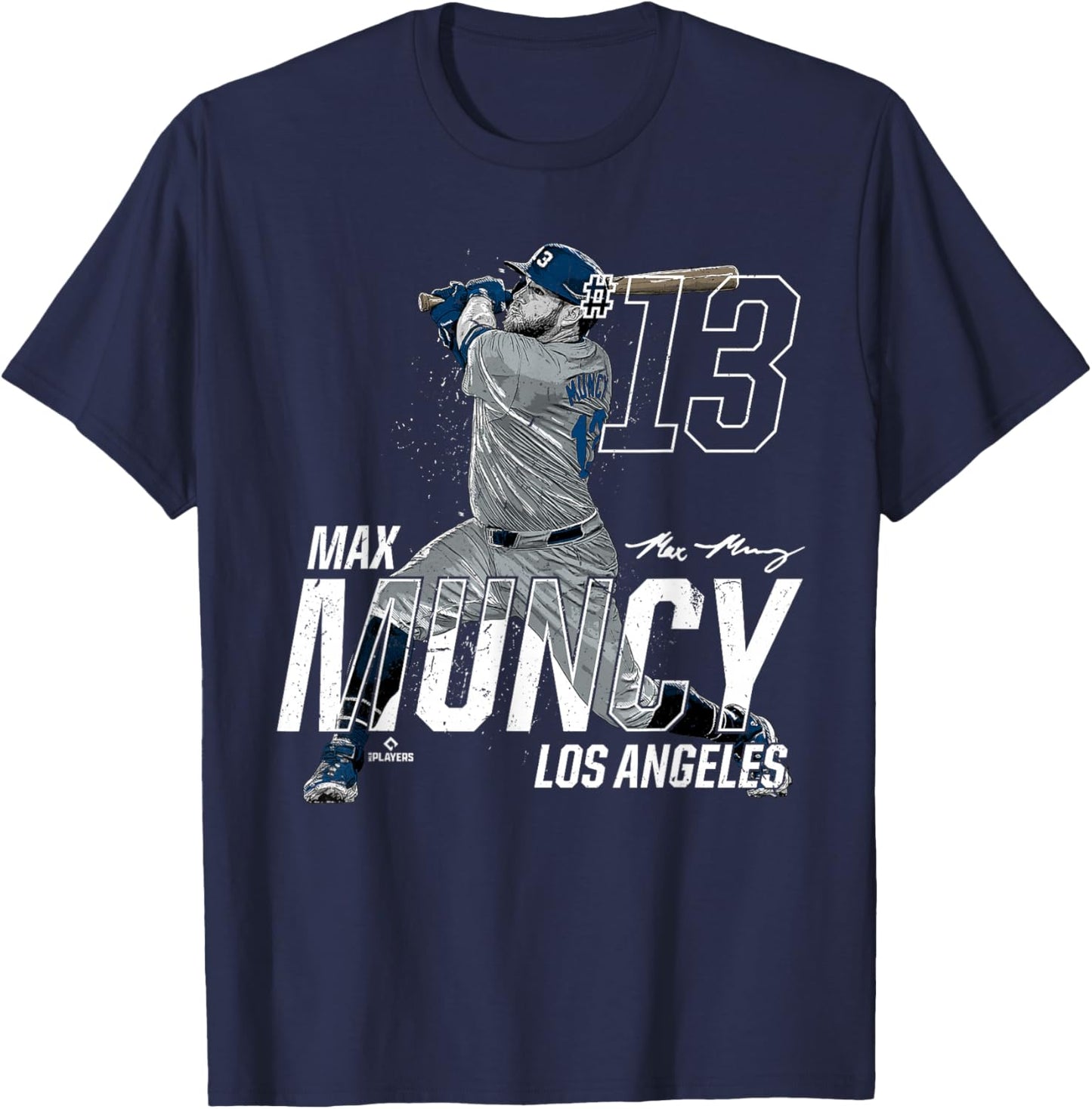 Dynamic Pose Max Muncy Los Angeles Baseball MLBPA T-Shirt - T-Shirt | Navy