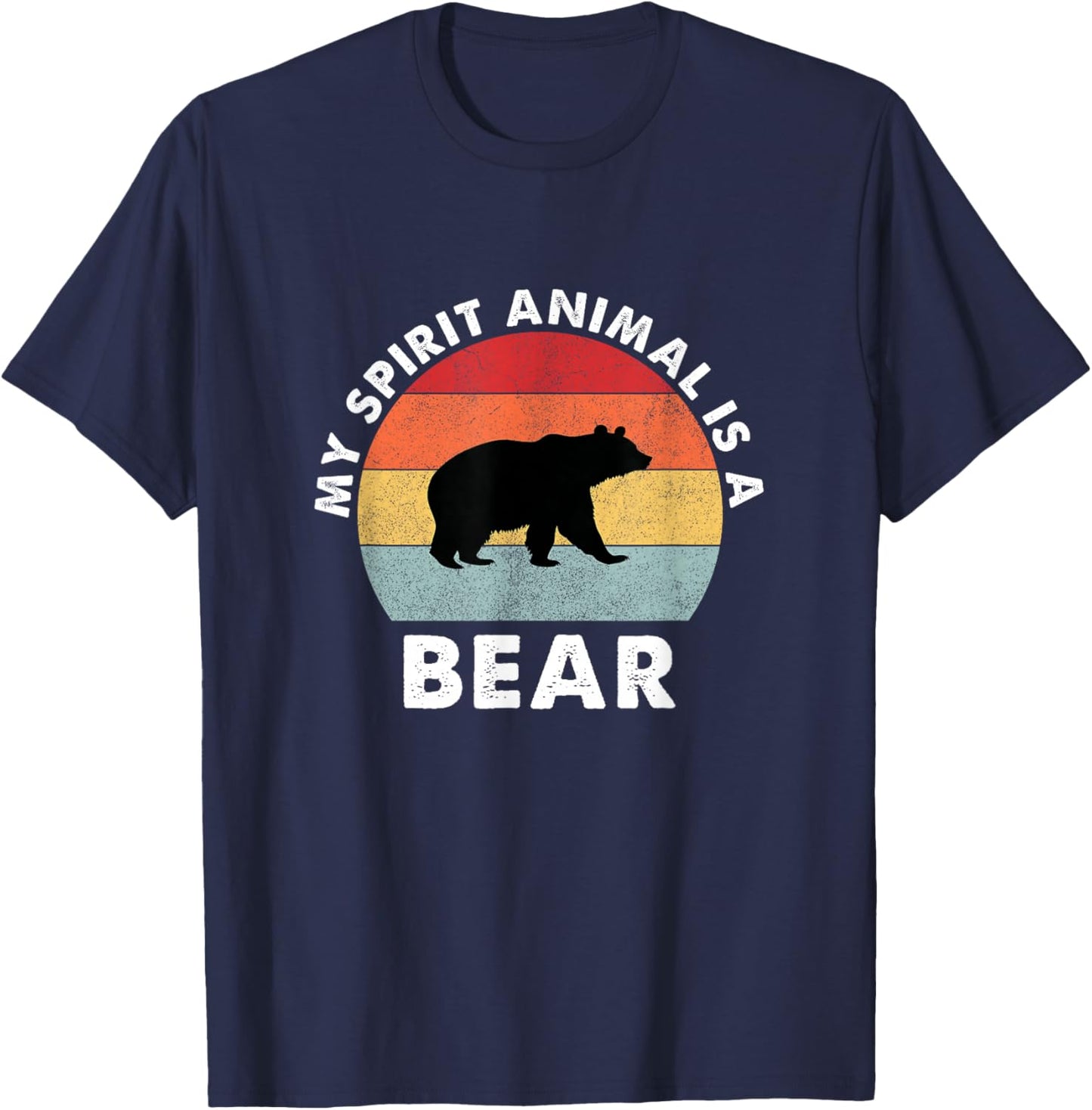Vintage My Spirit Animal Is A Bear T-Shirt - T-Shirt | Navy