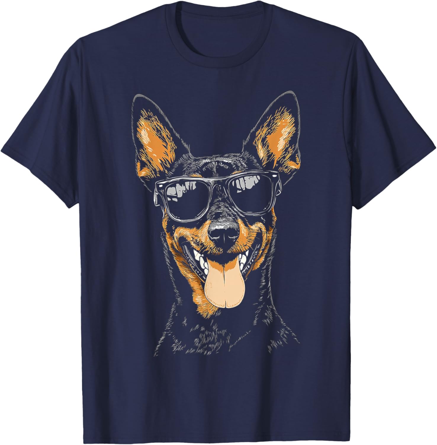 Australian Kelpie Dog Pet Art Sunglasses Australian Kelpie Women Kids T-Shirt - T-Shirt | Navy