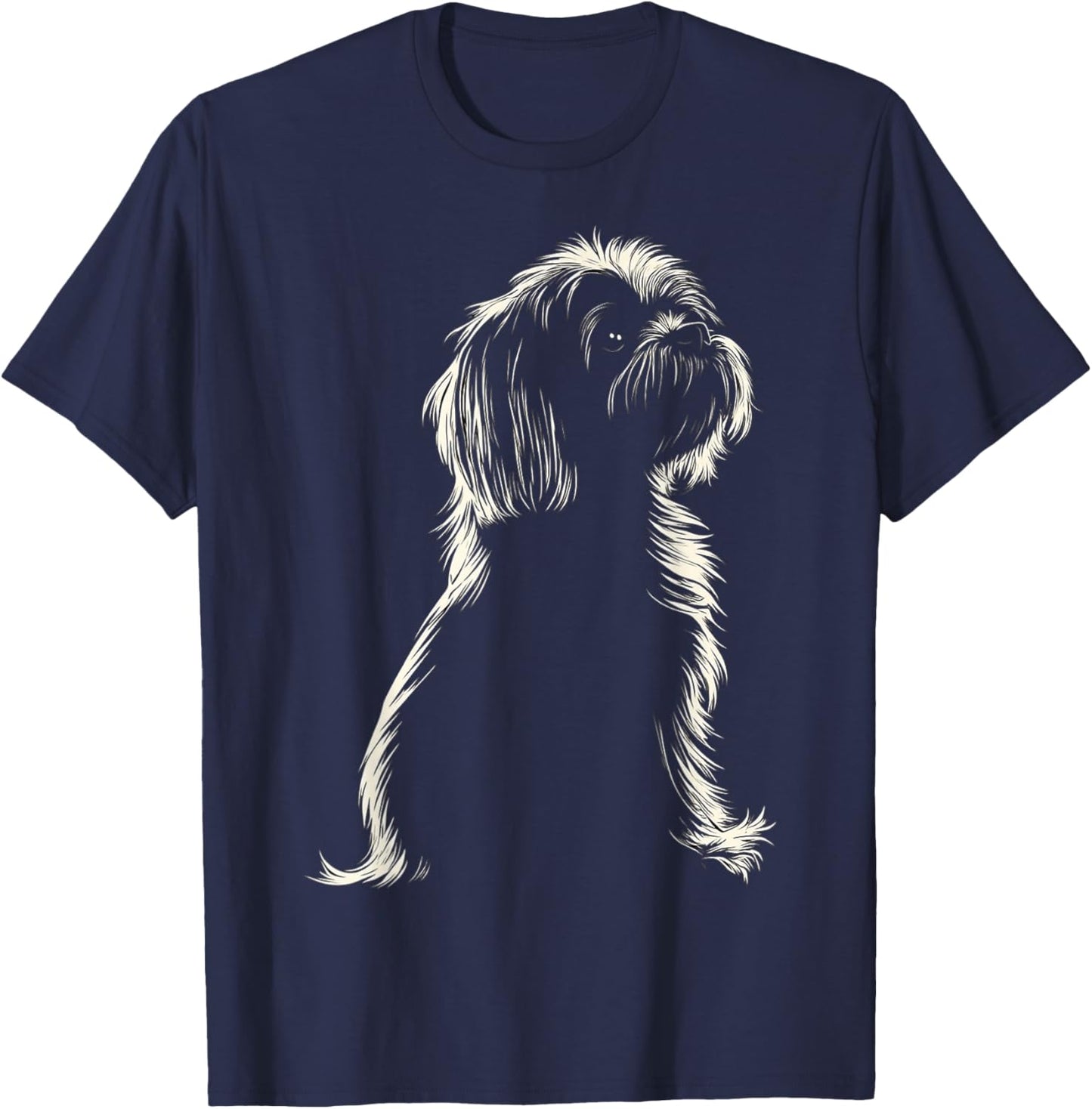 Lhasa Apso Dog Motif Pet Artwork Lhasa Apso T-Shirt - T-Shirt | Navy