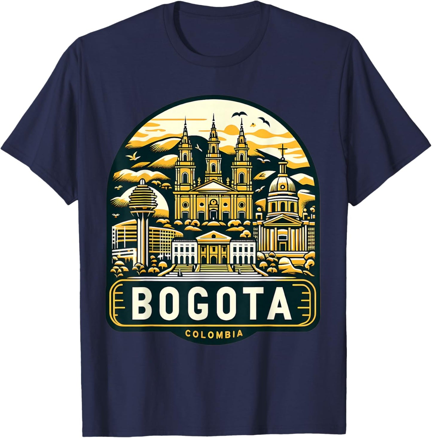 Bogota Colombia City Souvenir Capital Memorabilia Landmarks T-Shirt - T-Shirt | Navy
