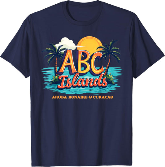 Aruba Bonaire Curacao Cruise Vacation Caribbean ABC Islands T-Shirt - T-Shirt | Navy