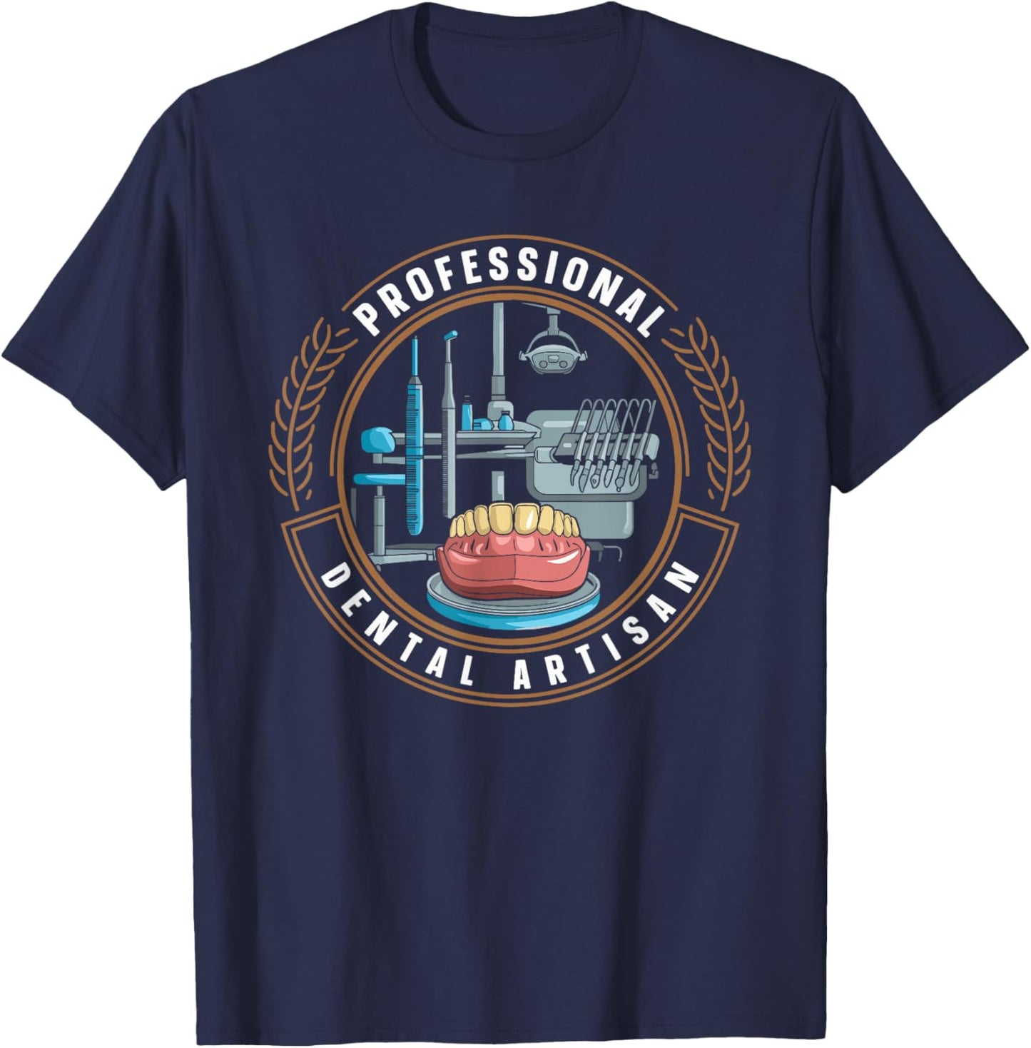 Dental Prosthetics Appliances Crown - Dental Lab Technician T-Shirt - T-Shirt | Navy