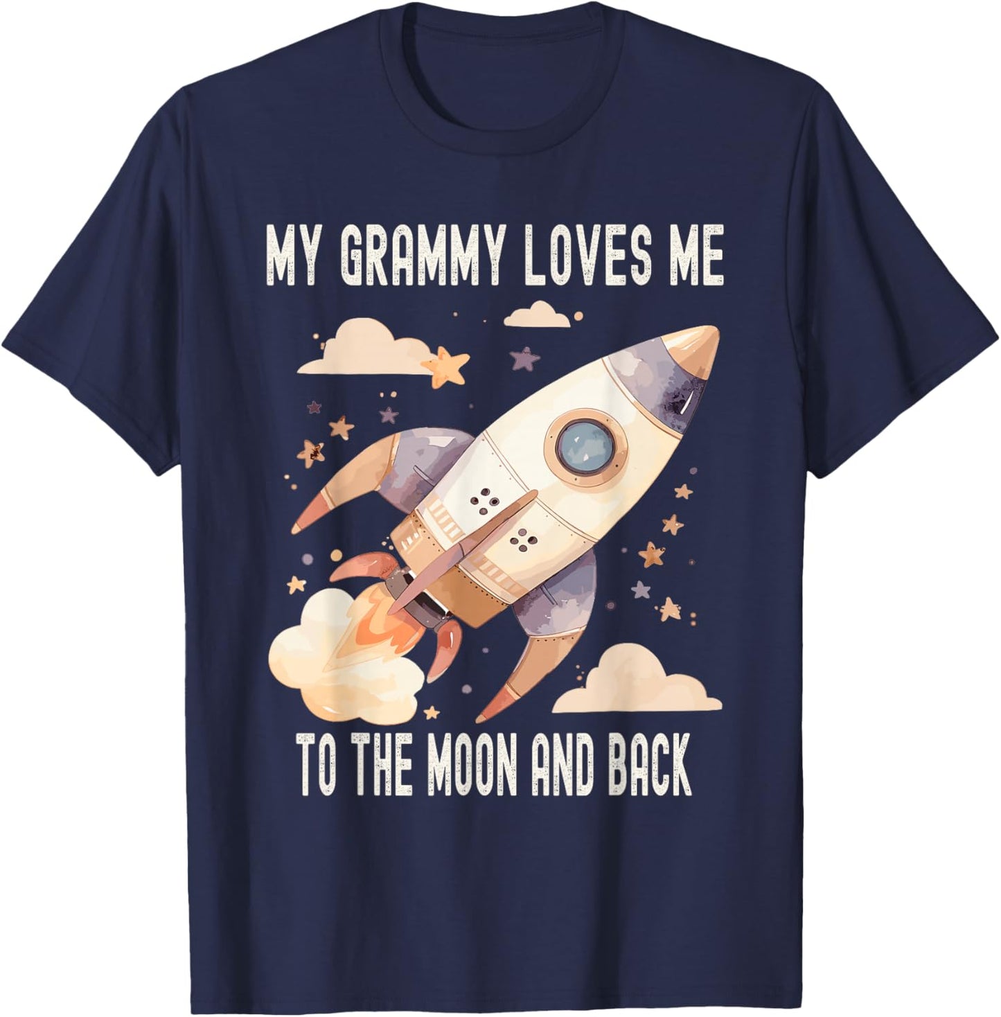 My Grammy Loves Me To The Moon And Back T-Shirt - T-Shirt | Navy