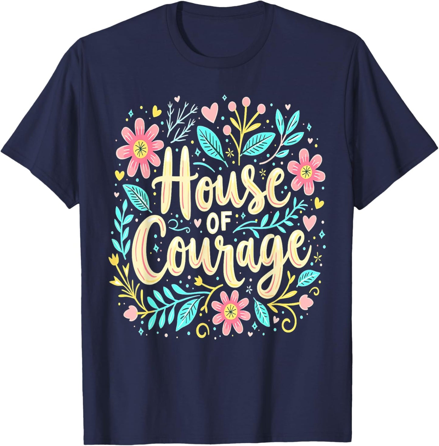 House Of Courage Flowers RCA School Teacher Student T-Shirt - T-Shirt | Navy
