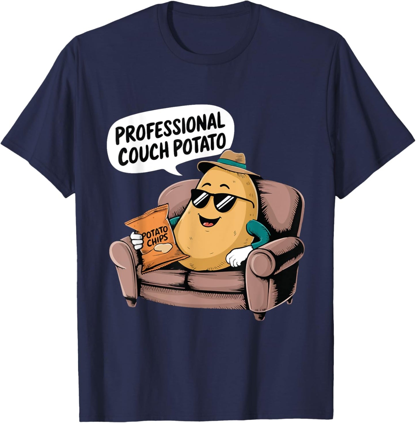 Lazy Personal Funny Professional Couch Potatoes Retirement T-Shirt - T-Shirt | Navy