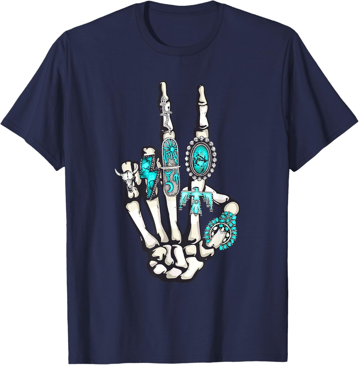 Concho Ring Skeleton T-Shirt - T-Shirt | Navy