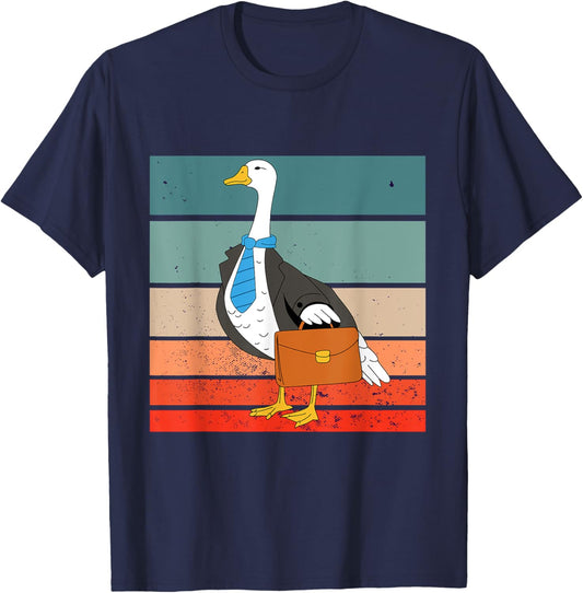 Funny Business goose animal Bird corporate goose fashion T-Shirt - T-Shirt | Navy