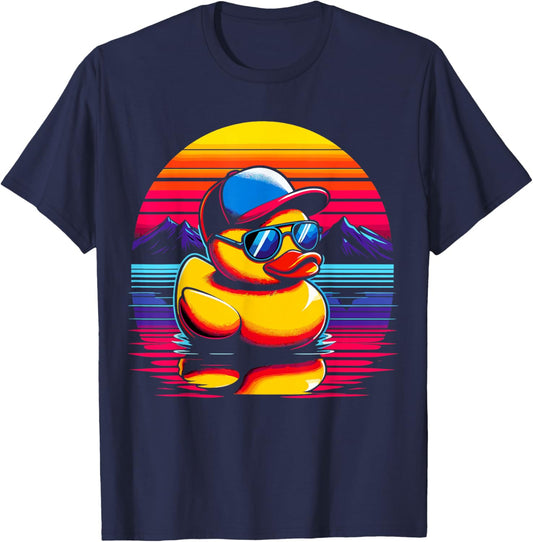 Cool Rubber Duck with Sunglasses T-Shirt - T-Shirt | Navy