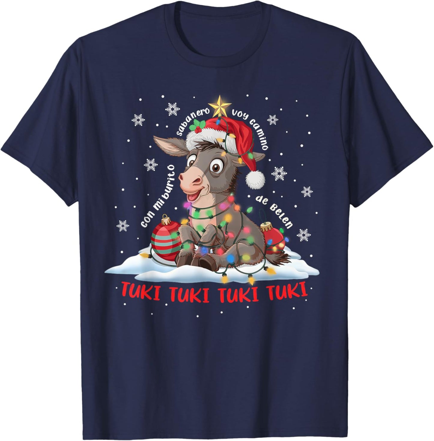 Funny Tuki Tuki Donkey Latino Mi Burrito Sabanero Mexican T-Shirt - T-Shirt | Navy