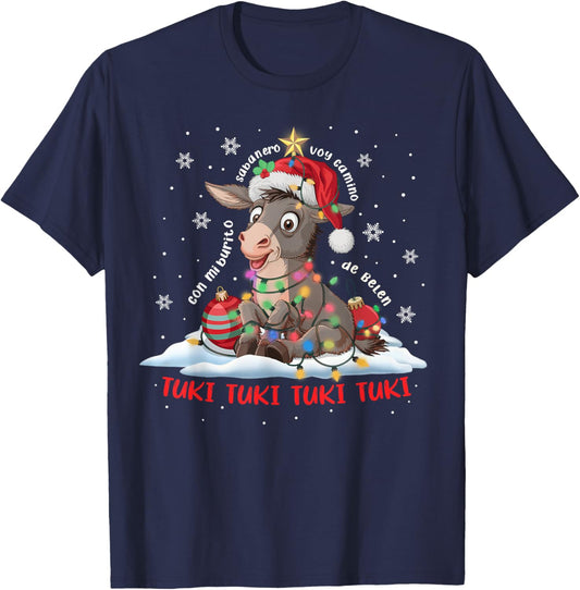 Funny Tuki Tuki Donkey Latino Mi Burrito Sabanero Mexican T-Shirt - T-Shirt | Navy
