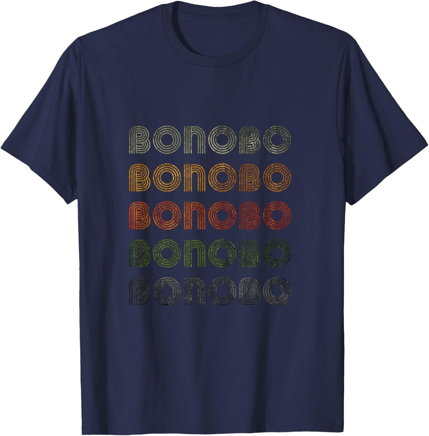Love Heart Bonobo Grunge Vintage Style Black Bonobo T-Shirt - T-Shirt | Navy
