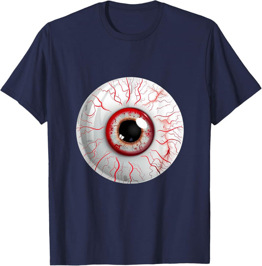 Halloween Eyeball Creepy Funny Lazy Halloween Costume T-Shirt - T-Shirt | Navy