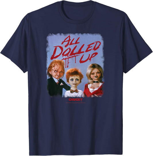 Chucky All Dolled Up Chucky Tiffany Glen T-Shirt - T-Shirt | Navy