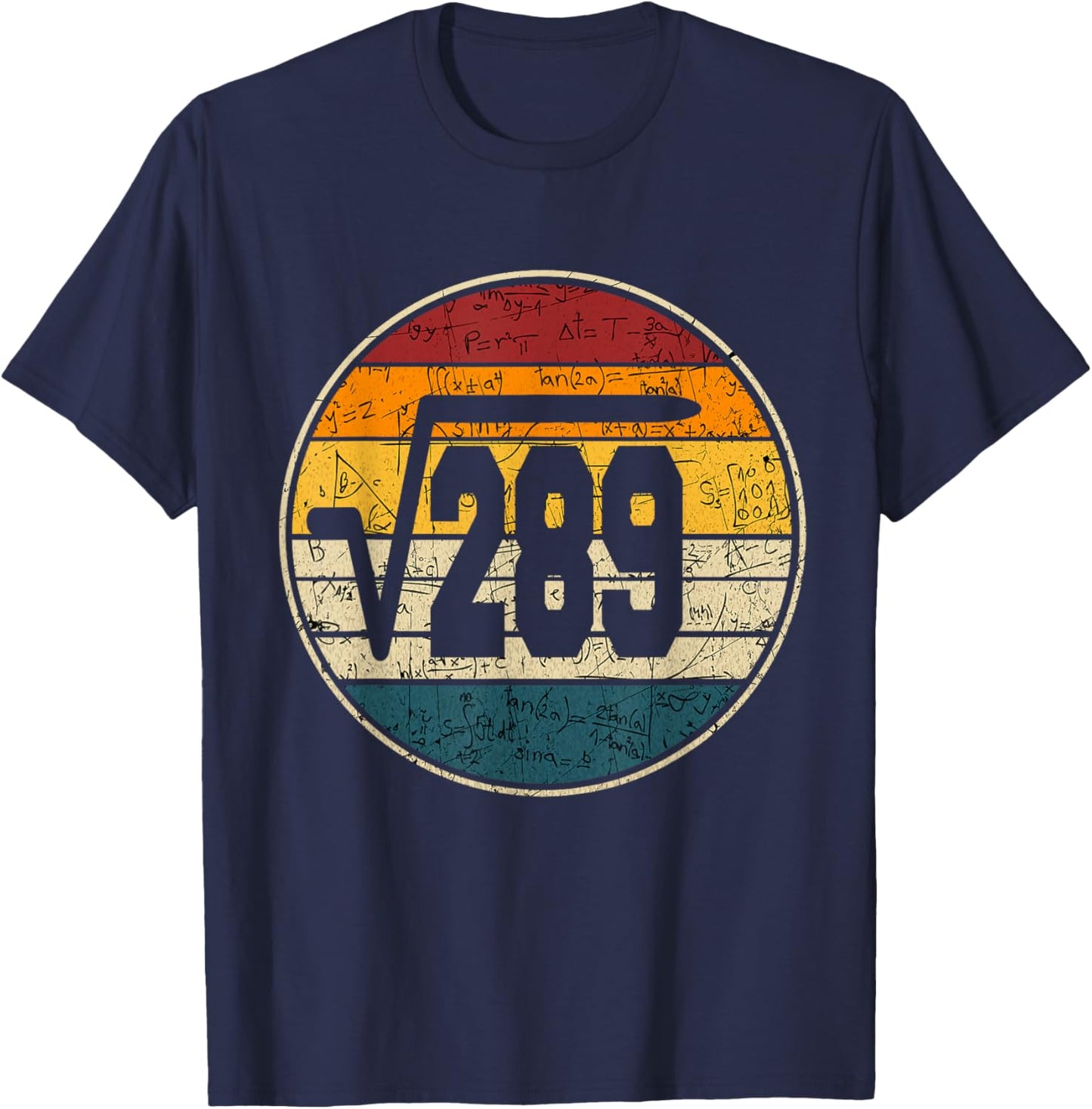 Square Root of 289 17th Years Old Birthday Vintage 17th T-Shirt - T-Shirt | Navy