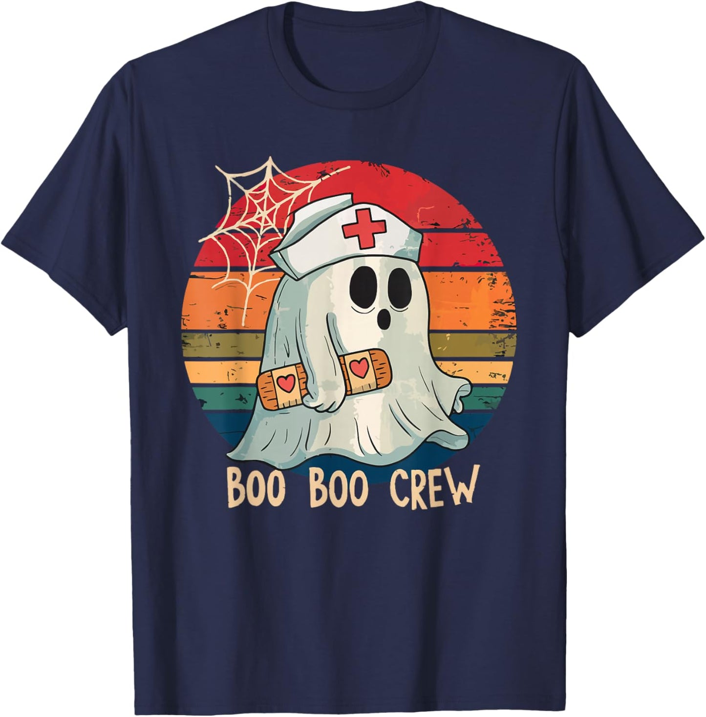 Boo Boo Crew For Nurse Halloween Nursing T-Shirt - T-Shirt | Navy