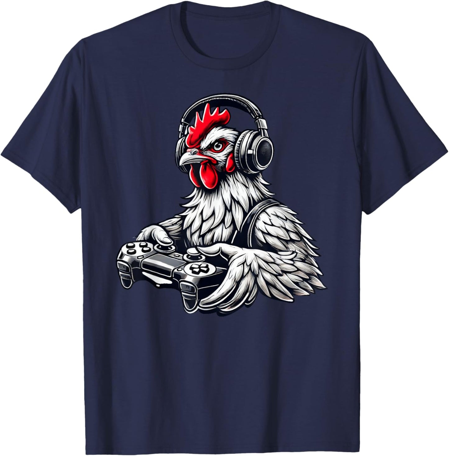 Chicken Funny Video Games Graphic Chicken Gamers T-Shirt - T-Shirt | Navy