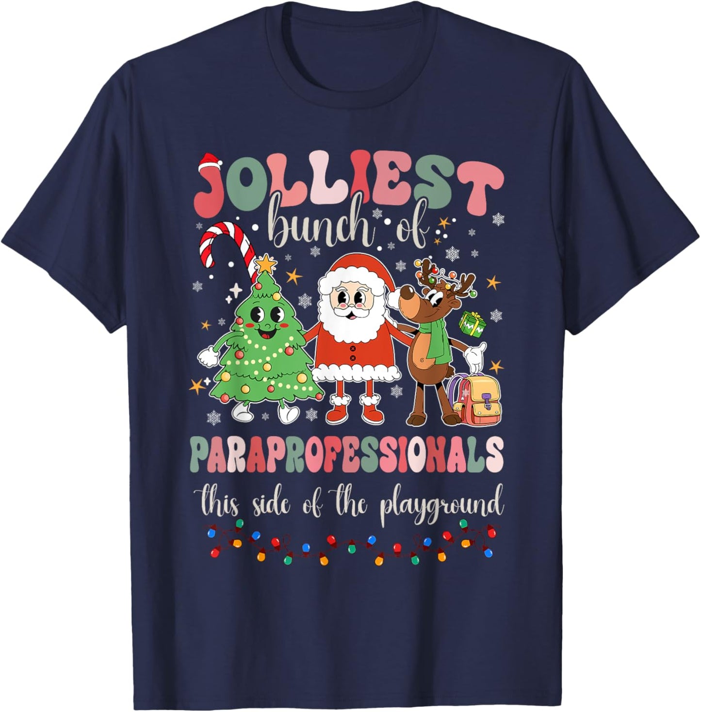 This Side Of The Playground Cute Merry Paras T-Shirt - T-Shirt | Navy