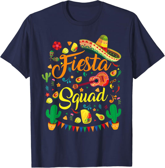 Cinco de Mayo Fiesta Squad Family Matching Men Women & Kids T-Shirt - T-Shirt | Navy