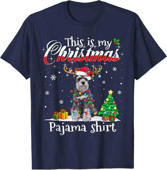 This Is My Christmas Pajama Schnauzer Lover Dog Men Women Kids T-Shirt - T-Shirt | Navy