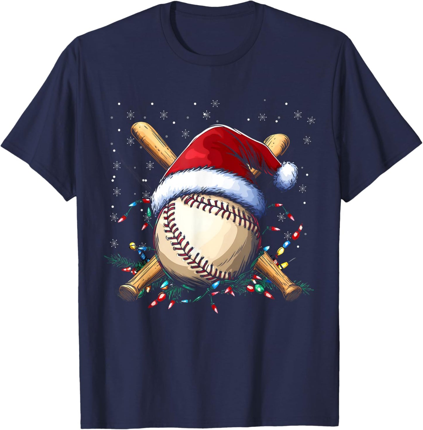 Santa Sports Design Boys Christmas Baseball Player T-Shirt - T-Shirt | Navy