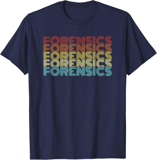 Vintage Forensics Retro Text Psychology Science True Crime T-Shirt - T-Shirt | Navy
