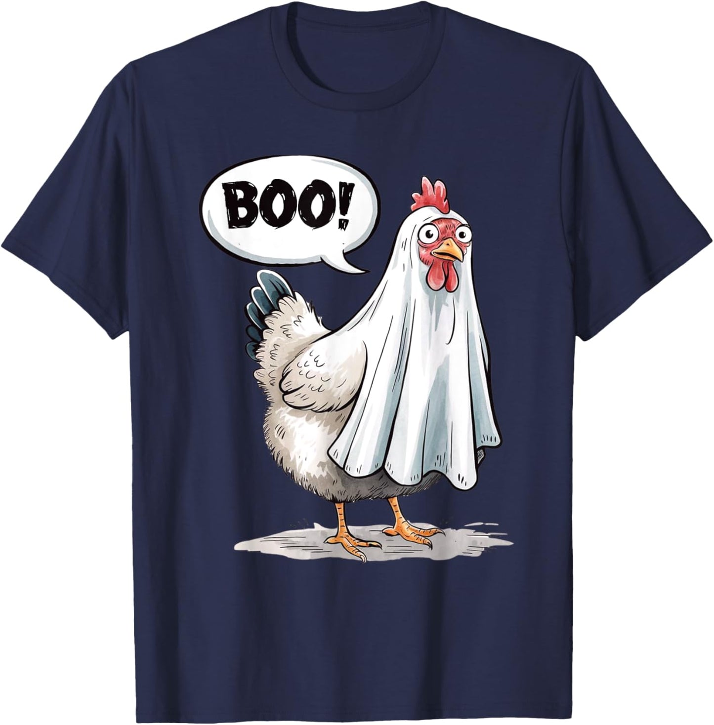 Funny Halloween Chicken Boo Spooky Chicken Halloween Costume T-Shirt - T-Shirt | Navy