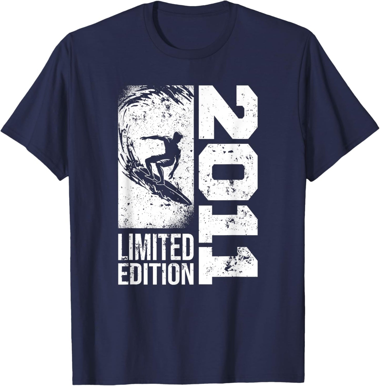 Surfer Surf-board Vintage born 2011 Birthday Surfing T-Shirt - T-Shirt | Navy