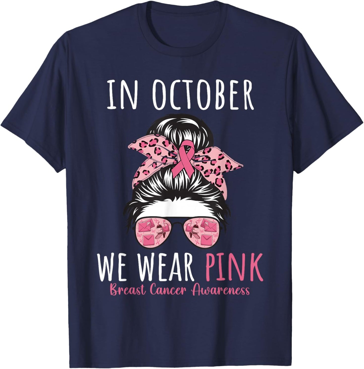Breast Cancer Postal Worker In October We Wear Pink Women T-Shirt - T-Shirt | Navy