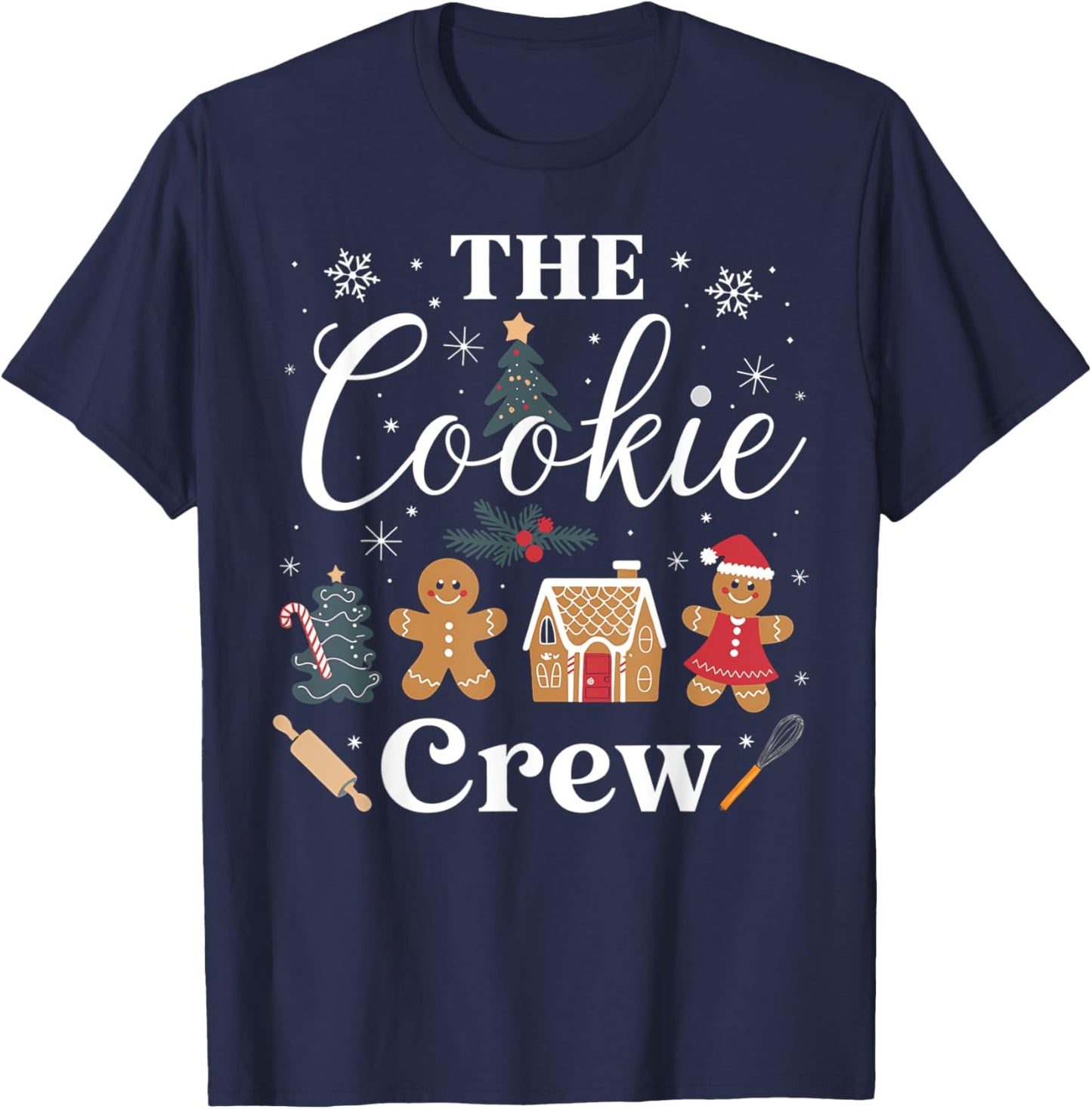 The Cookie Crew Christmas Baking Cookie Lover Kids Women T-Shirt - T-Shirt | Navy